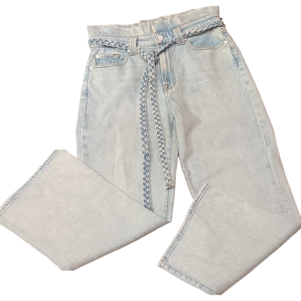 7 for all mankind blue Alexa paper bag cropped jeans size 30